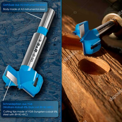 Artikelbild 7 für S&R Holzbohrer-Set, 5-tlg.: 15, 20, 25, 30, 35 mm, Artikelnummer 390407