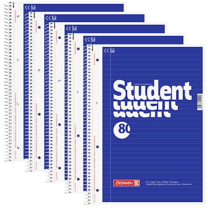 Artikelbild für BRUNNEN Collegeblöcke Student liniert DIN A4 Innenrand, 5 Blöcke, Artikelnummer 838789
