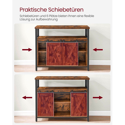 Artikelbild 7 für VASAGLE Sideboard, LSC092B01 braun 100,0 x 33,0 x 80,0 cm, 1 St., Artikelnummer 262828