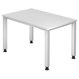 Artikelbild 1 für HAMMERBACHER QS12 höhenverstellbarer Schreibtisch weiß rechteckig, 4-Fuß-Gestell silber 120,0 x 80,0 cm, Artikelnummer 847069
