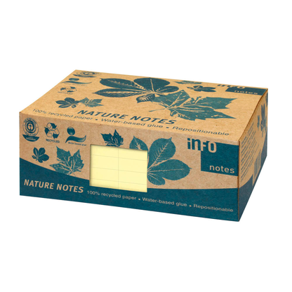 Artikelbild 2 für inFO Recycling Haftnotizen 5655-11BOX gelb, 12 Blöcke, Artikelnummer 883381