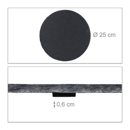 Artikelbild 4 für relaxdays Schieferplatten grau Ø 25,0 cm, 6 St., Artikelnummer 401143