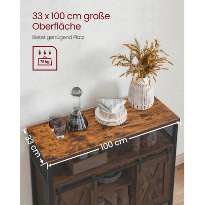 Artikelbild 3 für VASAGLE Sideboard, LSC092B01 braun 100,0 x 33,0 x 80,0 cm, 1 St., Artikelnummer 262828