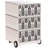 Artikelbild 1 für PAPERFLOW easyBox Black & White Rollcontainer weiß, schwarz 60523 4 Auszüge 39,0 x 43,6 x 64,2 cm, Artikelnummer 215366