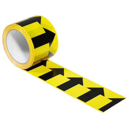 Artikelbild für SUPRA Warnklebeband Pfeile (quer) gelb/schwarz 75,0 mm x 66,0 m 1 Rolle, Artikelnummer 195341