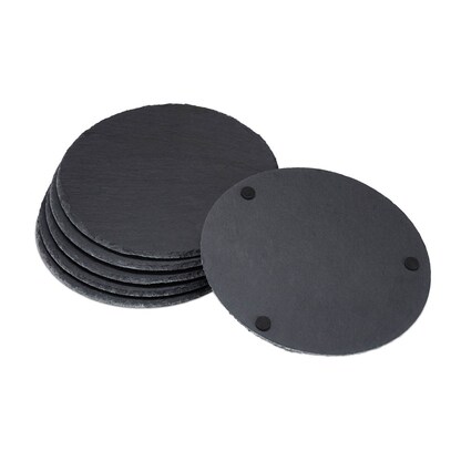 Artikelbild für relaxdays Schieferplatten grau Ø 25,0 cm, 6 St., Artikelnummer 401143