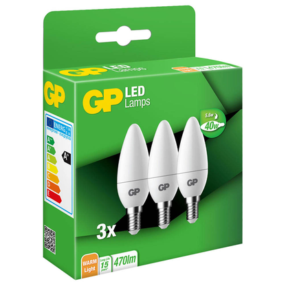 Artikelbild für GP LED-Lampen Mini Candle E14 4,9 W matt, 3 St., Artikelnummer 515074