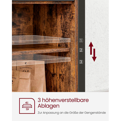 Artikelbild 9 für VASAGLE Sideboard, LSC092B01 braun 100,0 x 33,0 x 80,0 cm, 1 St., Artikelnummer 262828