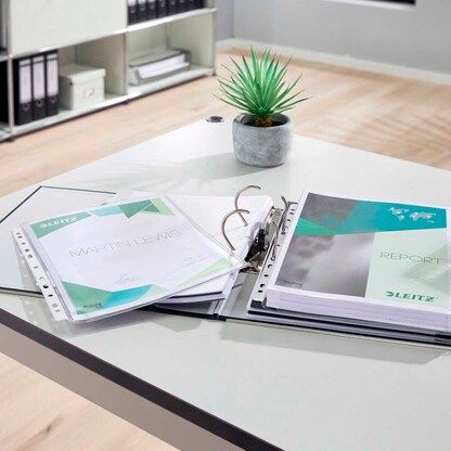 Artikelbild 4 für LEITZ Prospekthüllen DIN A4 transparent genarbt 0,17 mm, 5 St., Artikelnummer 393157