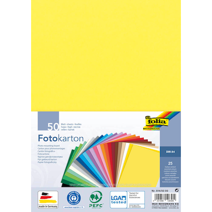 Artikelbild für folia Fotokarton farbsortiert 300 g/qm 50 Blatt, Artikelnummer 479382