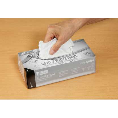 Artikelbild 5 für NITRAS MEDICAL unisex Einmalhandschuhe WHITE WAVE weiß Größe L, 100 St., Artikelnummer 831931