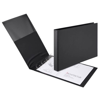 Artikelbild für VELOFLEX Ringbuch 4-Ringe schwarz 4,5 cm DIN A3 quer, 1 St., Artikelnummer 617736