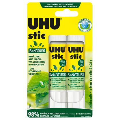 Artikelbild für UHU stic ReNATURE Klebestifte 21,0 g, 2 St., Artikelnummer 451973