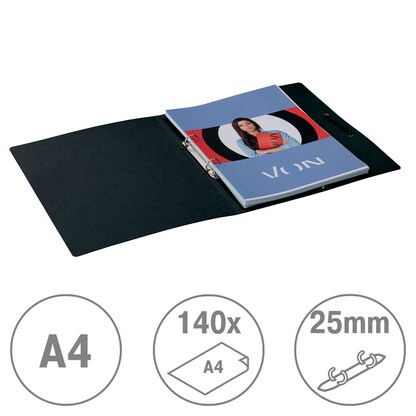 Artikelbild 3 für VON LEITZ Ringbuch 2-Ringe schwarz 2,5 cm DIN A4, 1 St., Artikelnummer 635328