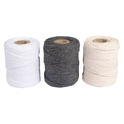 Artikelbild für Rayher Makramee Garn weiß, grau, creme Ø 1,0 mm, 3 St., Artikelnummer 686731