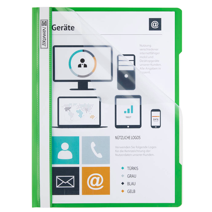 Artikelbild 3 für BRUNNEN Schnellhefter Kunststoff hellgrün DIN A4 überbreit, 1 St., Artikelnummer 924821