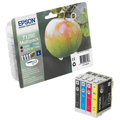 Artikelbild für EPSON T1295L (Apfel) schwarz, cyan, magenta, gelb Druckerpatronen, 4er-Set, Artikelnummer 546069