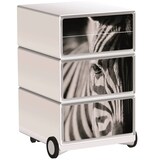 Artikelbild 1 für PAPERFLOW easyBox Black & White Rollcontainer weiß, schwarz 61265 4 Auszüge 39,0 x 43,6 x 64,2 cm, Artikelnummer 215048