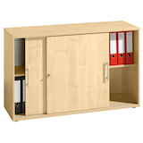 Artikelbild 1 für HAMMERBACHER Schiebetürenschrank, V1752S/3/3/RE ahorn 1 Fachboden 120,0 x 40,0 x 74,8 cm, Artikelnummer 977884