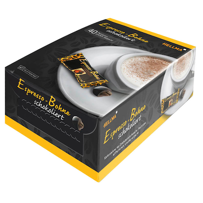Artikelbild für HELLMA Espresso-Bohne in Zartbitterschokolade Schokolade 40 St./44,0 g, Artikelnummer 281067