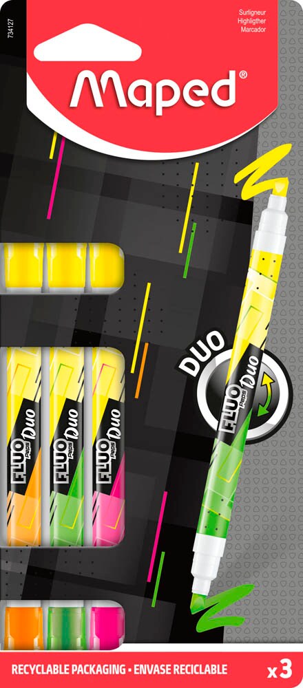 Sharpie Fluo XL Textmarker – 4 Stück, Keilförmige Spitze, Fluoreszierende Farben