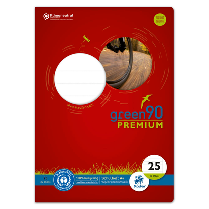 Artikelbild 3 für Staufen® Schulheft Premio Lineatur 25 liniert DIN A4 Außenrand, 32 Blatt, 1 St., Artikelnummer 974901