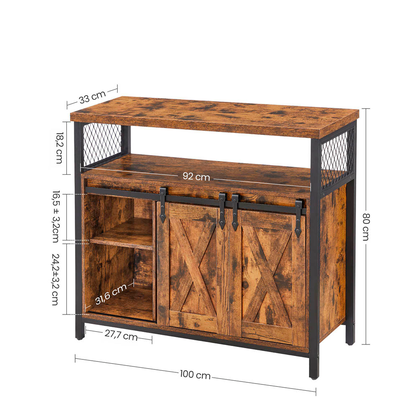 Artikelbild 5 für VASAGLE Sideboard, LSC092B01 braun 100,0 x 33,0 x 80,0 cm, 1 St., Artikelnummer 262828