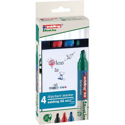 Artikelbild 2 für edding 32 Ecoline Flipchart-Marker farbsortiert 1,0 - 5,0 mm, 4 St., Artikelnummer 495017