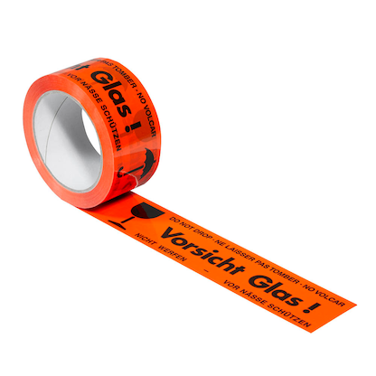 Artikelbild für SUPRA Warnklebeband Vorsicht Glas! leuchtorange 50,0 mm x 66,0 m 1 Rolle, Artikelnummer 590927