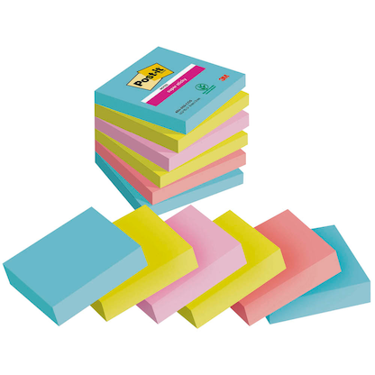Artikelbild 2 für Post-it® Super Sticky Cosmic Haftnotizen extrastark farbsortiert, 6 Blöcke, Artikelnummer 308142