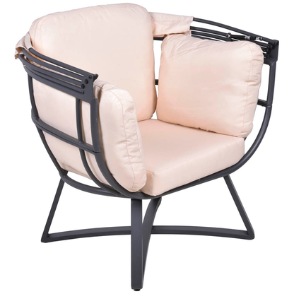 Artikelbild 2 für Garden Pleasure Loungesessel DELOS beige, schwarz Metall, Artikelnummer 544087