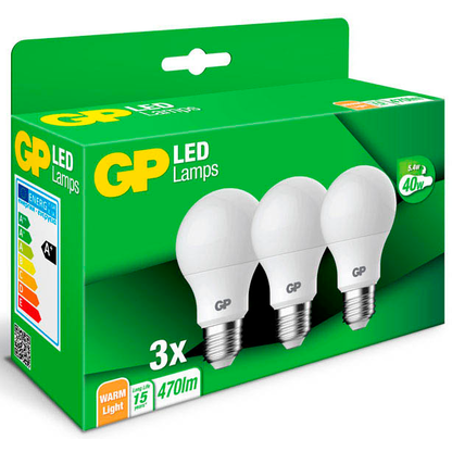 Artikelbild für GP LED-Lampen Classic A60 E27 4,8 W matt, 3 St., Artikelnummer 515233