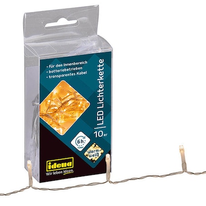 Idena 10er LED Lichterkette transparent 1,0 m, 1 St