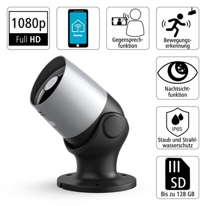 Artikelbild 4 für hama outdoor Smart Home IP-Überwachungskamera silber, Artikelnummer 402152