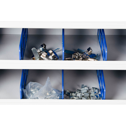 Artikelbild 5 für Gürkan Stahlschrank 110666 lichtgrau, blau 12 Fachböden 100,0 x 40,0 x 198,0 cm, aufgebaut, 1 St., Artikelnummer 149000