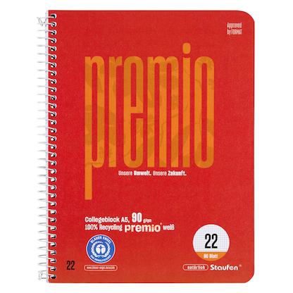 Artikelbild 2 für Staufen® Collegeblock Premio kariert DIN A5 ohne Rand, 1 St., Artikelnummer 453239