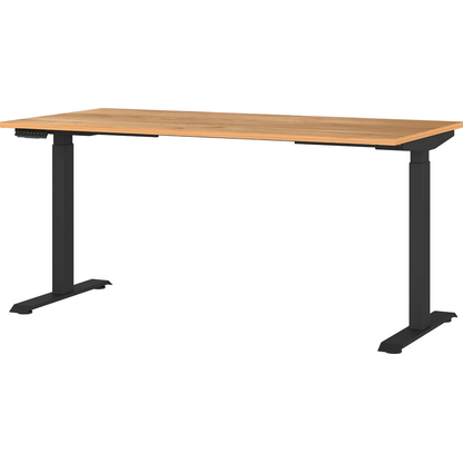 Artikelbild für GERMANIA Lissabon höhenverstellbarer Schreibtisch navarra-eiche rechteckig, T-Fuß-Gestell schwarz 160,0 x 80,0 cm, Artikelnummer 727269