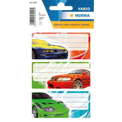 Artikelbild für HERMA Schuletiketten 5599 Tuning, 9 Etiketten, Artikelnummer 601125