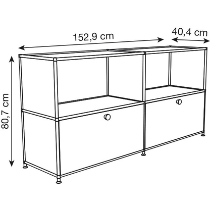 Artikelbild 2 für viasit Sideboard System4, 86283 rubinrot 152,9 x 40,4 x 80,7 cm, 1 St., Artikelnummer 502125
