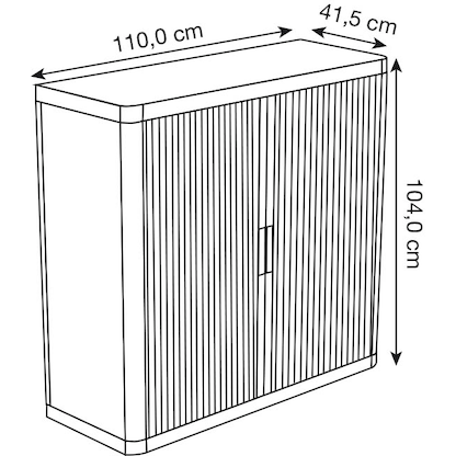 Artikelbild 2 für PAPERFLOW easyOffice Colour Rollladenschrank 60116 2 Fachböden 110,0 x 41,5 x 104,0 cm, Artikelnummer 210077