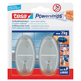 Artikelbild 1 für tesa Powerstrips Oval Large Klebehaken für max. 2,0 kg, 2,3 x 6,9 cm, 2 St., Artikelnummer 605396