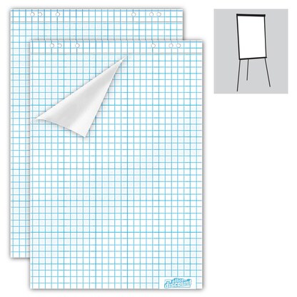Artikelbild für office discount Flipchart-Papier kariert 67,5 x 98,0 cm, 20 Blatt, 2 Blöcke, Artikelnummer 377972