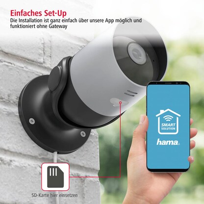 Artikelbild 3 für hama outdoor Smart Home IP-Überwachungskamera silber, Artikelnummer 402152