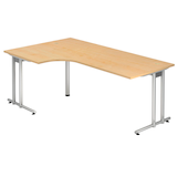 Artikelbild 1 für HAMMERBACHER NS82 Schreibtisch ahorn L-Form, C-Fuß-Gestell silber 200,0 x 80,0/120,0 cm, Artikelnummer 862223