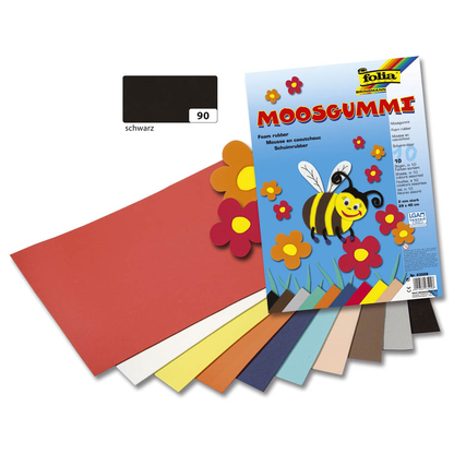 Artikelbild 2 für folia Moosgummi schwarz 10 Bogen, Artikelnummer 186736