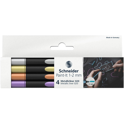 Artikelbild 2 für Schneider 020 Lackmarker farbsortiert 1,0 - 2,0 mm, 4 Set, Artikelnummer 564684