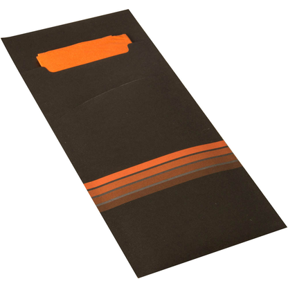 Artikelbild für PAPSTAR Bestecktaschen schwarz/orange 8,5 x 20,0 cm, 520 St., Artikelnummer 829157