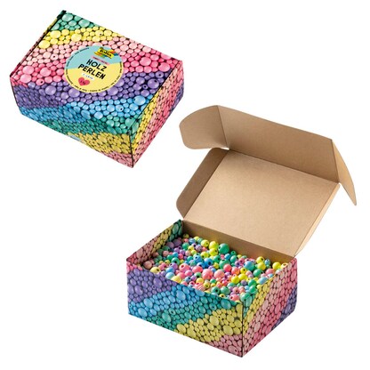 Artikelbild für folia Holzperlen PASTEL mehrfarbig 2.000 St., Artikelnummer 692839