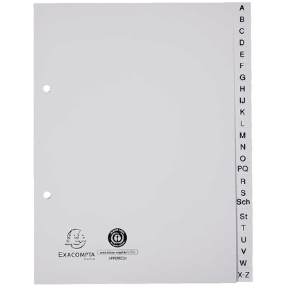 Artikelbild 3 für Exacompta Ordnerregister DIN A5 Halbformat A-Z grau 24-teilig, 1 Satz, Artikelnummer 386393