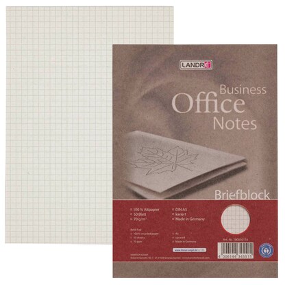Artikelbild für LANDRÉ® Briefblock Recycling DIN A5 kariert, 1 St., Artikelnummer 298212
